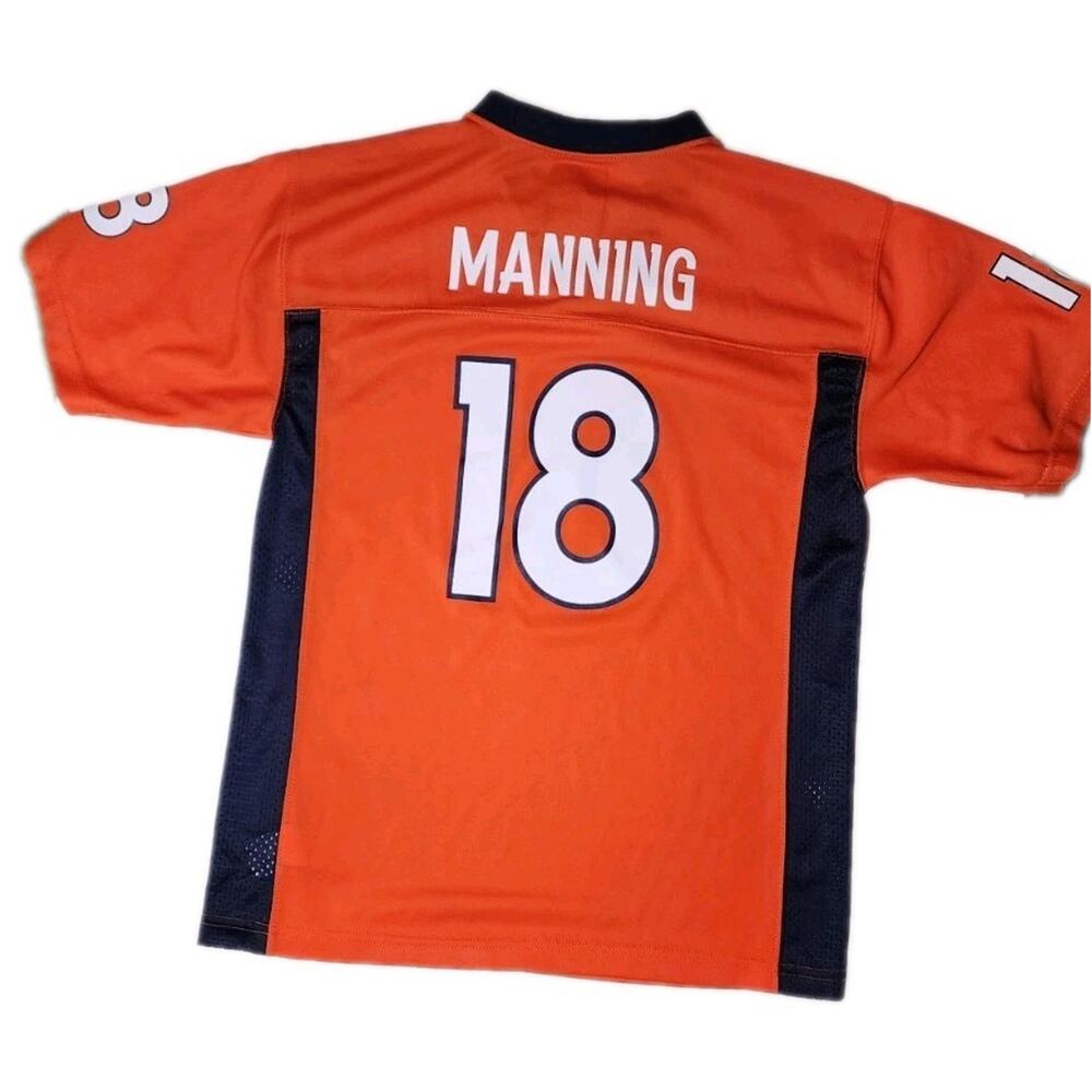 NFL Denver Broncos Peyton Manning Jersey #18 Youth Large (14/16) V- Neck
